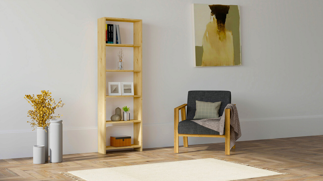 Corp biblioteca, Hanah Home, New, 160x50x19.6 cm, Stejar - imagine 7